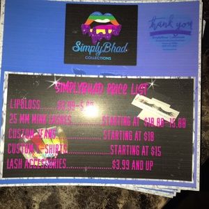 Custom t-shirts lip gloss and lashes